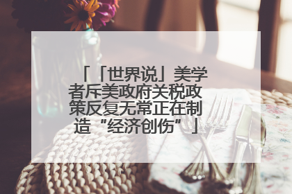 「世界说」美学者斥美政府关税政策反复无常正在制造“经济创伤”
