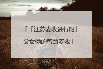 「江苏麦收进行时」父女俩的智慧麦收