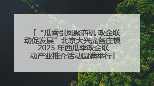 “瓜香引凤聚商机 政企联动促发展”北京大兴庞各庄镇 2025 年西瓜季政企联动产业推介活动圆满举行