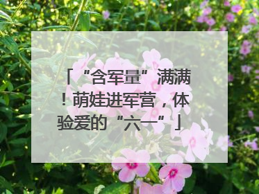 “含军量”满满！萌娃进军营，体验爱的“六一”