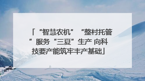 “智慧农机”“整村托管”服务“三夏”生产 向科技要产能筑牢丰产基础
