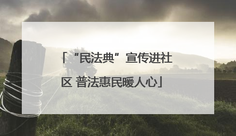“民法典”宣传进社区 普法惠民暖人心