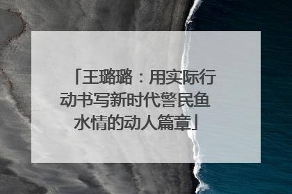 王璐璐：用实际行动书写新时代警民鱼水情的动人篇章