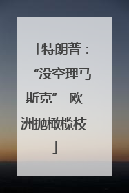 特朗普：“没空理马斯克” 欧洲抛橄榄枝