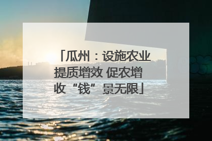 瓜州：设施农业提质增效 促农增收“钱”景无限