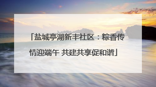 盐城亭湖新丰社区：粽香传情迎端午 共建共享促和谐