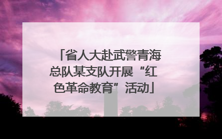 省人大赴武警青海总队某支队开展“红色革命教育”活动