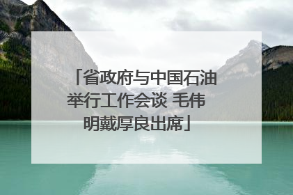 省政府与中国石油举行工作会谈 毛伟明戴厚良出席