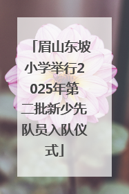 眉山东坡小学举行2025年第二批新少先队员入队仪式