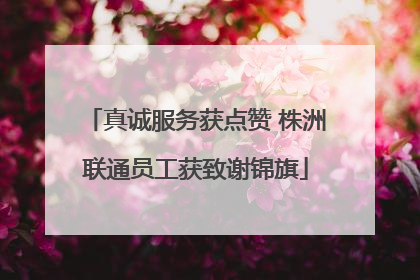 真诚服务获点赞 株洲联通员工获致谢锦旗