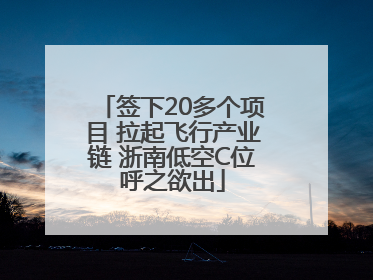 签下20多个项目 拉起飞行产业链 浙南低空C位呼之欲出