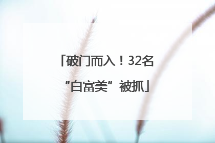破门而入！32名“白富美”被抓