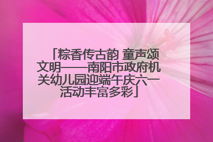 粽香传古韵 童声颂文明——南阳市政府机关幼儿园迎端午庆六一活动丰富多彩