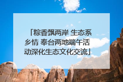 粽香飘两岸 生态系乡情 奉台两地端午活动深化生态文化交流