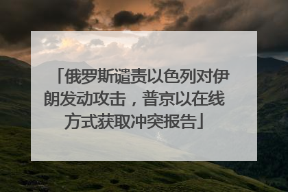 俄罗斯谴责以色列对伊朗发动攻击，普京以在线方式获取冲突报告