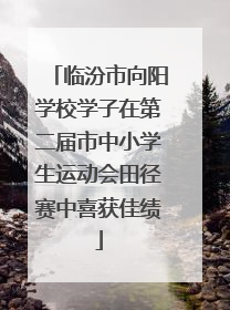 临汾市向阳学校学子在第二届市中小学生运动会田径赛中喜获佳绩