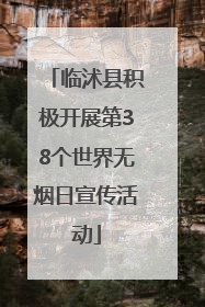 临沭县积极开展第38个世界无烟日宣传活动