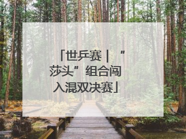 世乒赛｜“莎头”组合闯入混双决赛