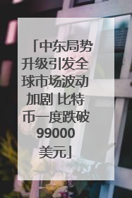 中东局势升级引发全球市场波动加剧 比特币一度跌破99000美元