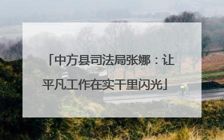 中方县司法局张娜：让平凡工作在实干里闪光