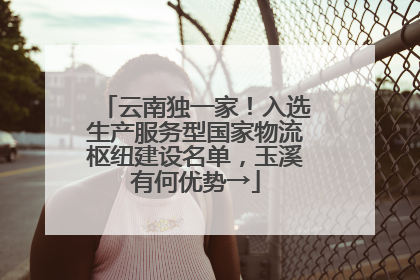 云南独一家！入选生产服务型国家物流枢纽建设名单，玉溪有何优势→