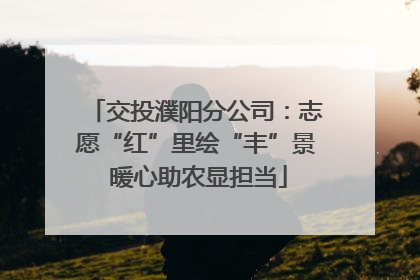 交投濮阳分公司：志愿“红”里绘“丰”景 暖心助农显担当