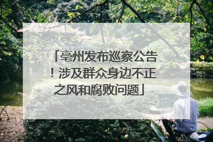 亳州发布巡察公告！涉及群众身边不正之风和腐败问题