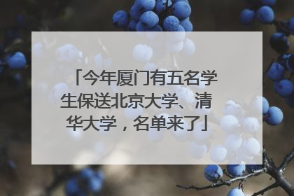 今年厦门有五名学生保送北京大学、清华大学，名单来了