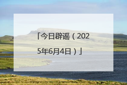 今日辟谣（2025年6月4日）