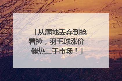 从满地丢弃到抢着捡，羽毛球涨价催热二手市场！