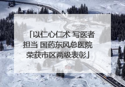 以仁心仁术 写医者担当 国药东风总医院荣获市区两级表彰