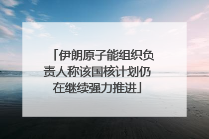 伊朗原子能组织负责人称该国核计划仍在继续强力推进
