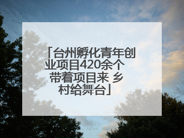 台州孵化青年创业项目420余个 带着项目来 乡村给舞台