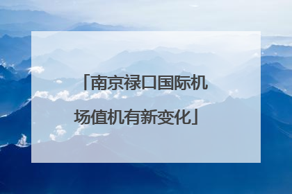 南京禄口国际机场值机有新变化