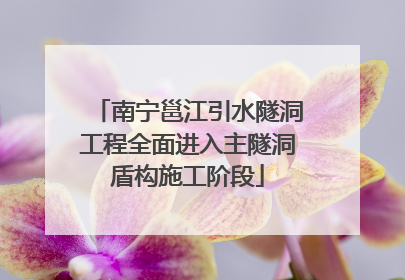 南宁邕江引水隧洞工程全面进入主隧洞盾构施工阶段