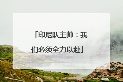 印尼队主帅：我们必须全力以赴