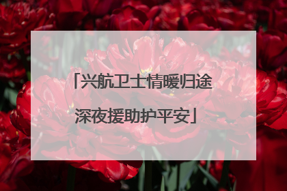 兴航卫士情暖归途 深夜援助护平安