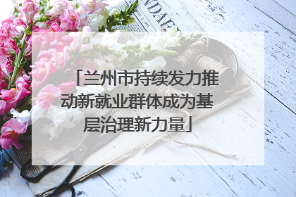 兰州市持续发力推动新就业群体成为基层治理新力量