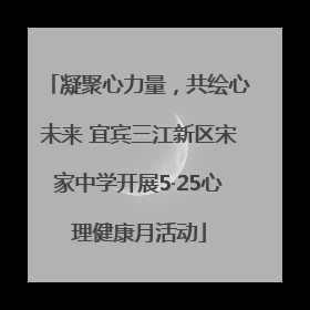 凝聚心力量，共绘心未来 宜宾三江新区宋家中学开展5·25心理健康月活动