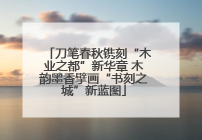 刀笔春秋镌刻“木业之都”新华章 木韵墨香擘画“书刻之城”新蓝图