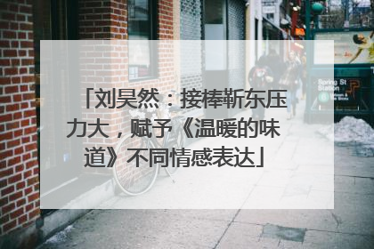 刘昊然：接棒靳东压力大，赋予《温暖的味道》不同情感表达