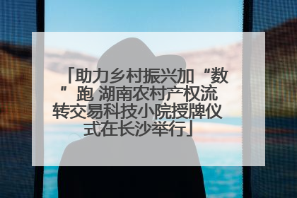 助力乡村振兴加“数”跑 湖南农村产权流转交易科技小院授牌仪式在长沙举行