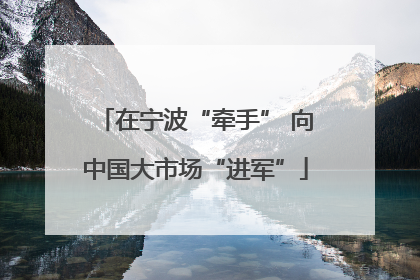 在宁波“牵手” 向中国大市场“进军”