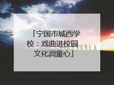 宁国市城西学校：戏曲进校园 文化润童心