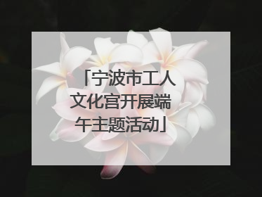 宁波市工人文化宫开展端午主题活动