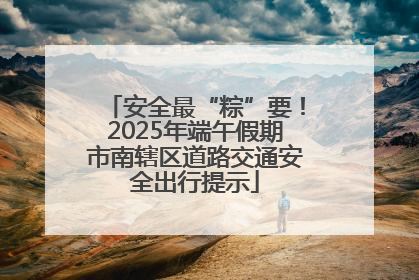 安全最“粽”要！2025年端午假期市南辖区道路交通安全出行提示