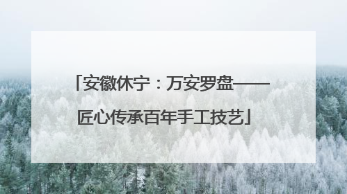 安徽休宁：万安罗盘——匠心传承百年手工技艺