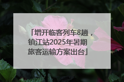 增开临客列车8趟，镇江站2025年暑期旅客运输方案出台