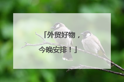 外贸好物，今晚安排！