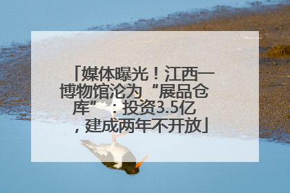 媒体曝光！江西一博物馆沦为“展品仓库”：投资3.5亿，建成两年不开放